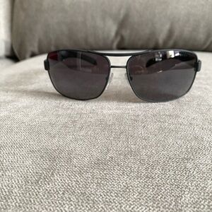 Prada Linea Rossa Black Sunglasses Modern Sporty Style